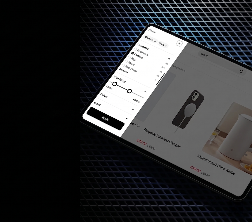 Amplify Kiosk Endless Aisle app on an in-store tablet