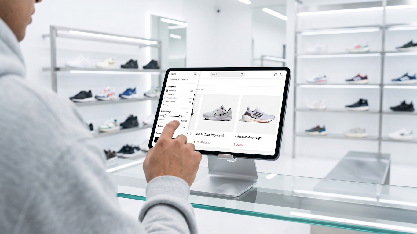 Retail products in a compact store space